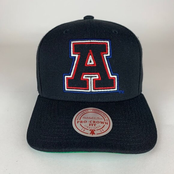 Arizona Wildcats NCAA Retro Black Mitchell & Ness Pro Crown Fit Snapback Hat New - Picture 2 of 5